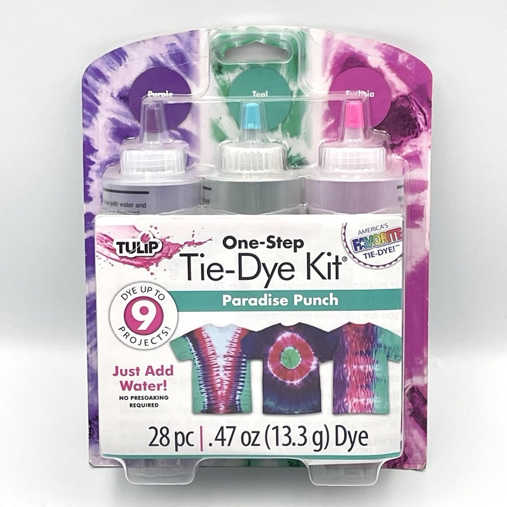 Tulip One Step Classic Tie Dye 28 Piece Kit Paradise Punch - Purple Teal Fuchsia
